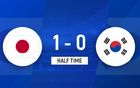 半場(chǎng)日本女足1-0領(lǐng)先，成宮唯進(jìn)球，金敏智錯(cuò)失良機(jī)。